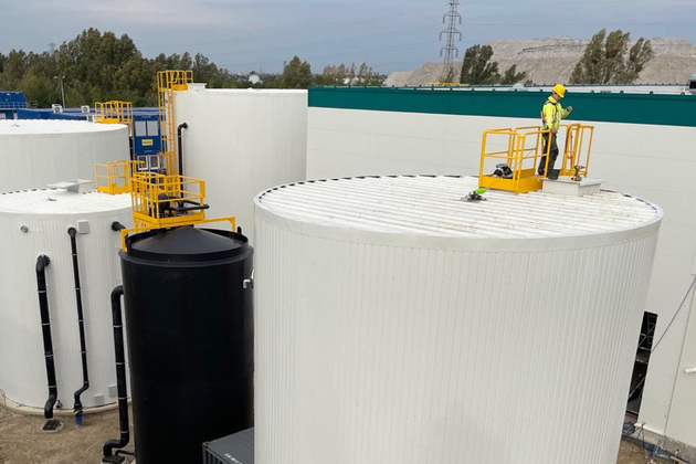 Process water storage tanks